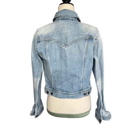 Abercrombie & Fitch Blue Distressed Jean Jacket size L - Picture 2 of 11